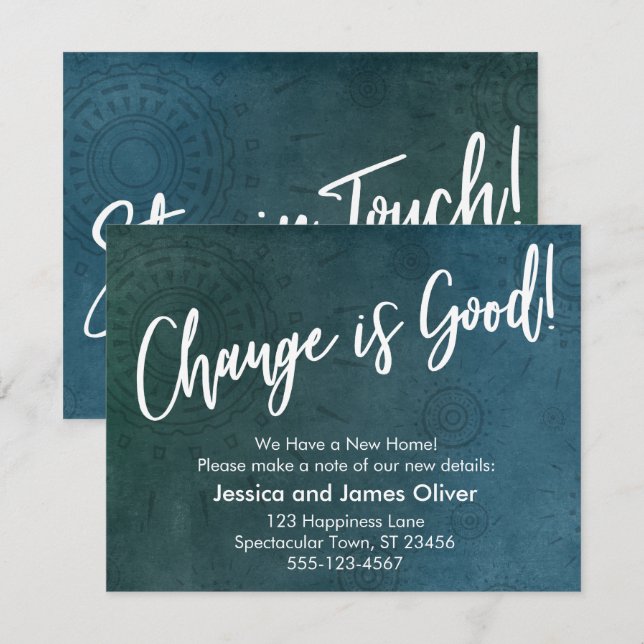 Veränderung ist gut! Texturierte, einzigartige Aqu Einladung (Vorne/Hinten)