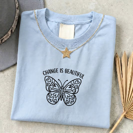 Veränderung ist schön Herz Schmetterling T-Shirt G