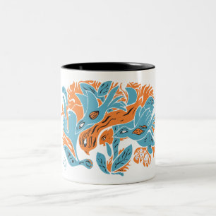 Verangled Aestetic Birds TWArt 12-Pop Zweifarbige Tasse