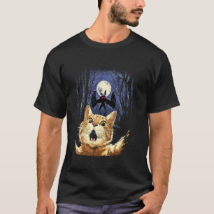 Verängstertes Katzen-Selfie mit Mothman-Monster-Kr T-Shirt