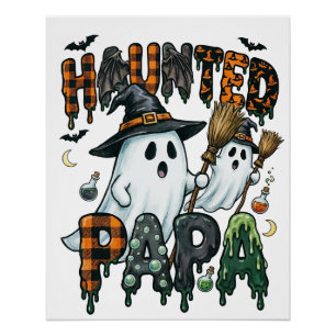 Verängstigtes Papa Halloween-Geister-Design Poster