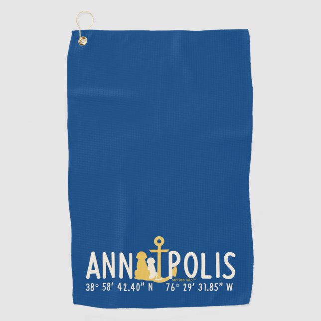 verankert in Annapolis Dog Golf Handtuch (Vorderseite)