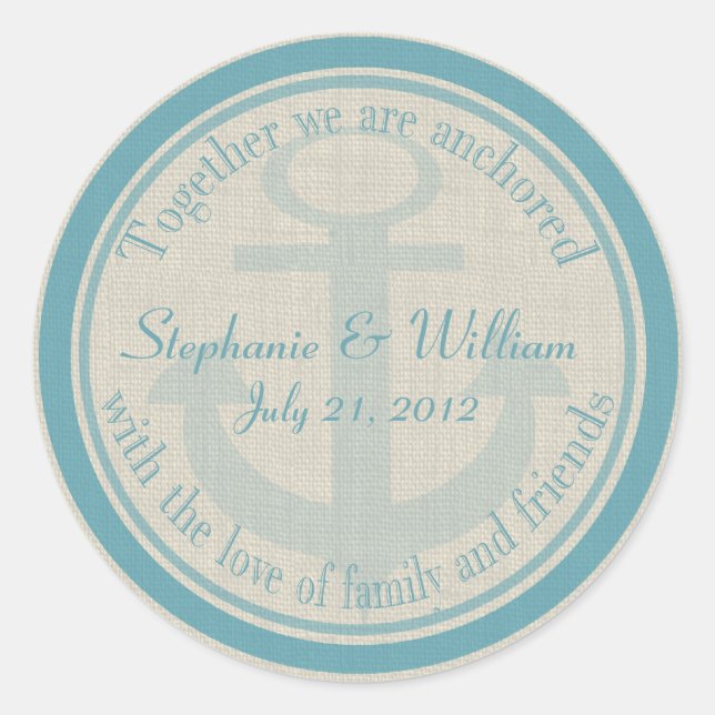 verankert mit Liebe Runder Aufkleber (Vorderseite)