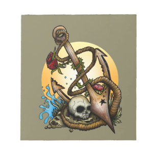 verankert notizblock