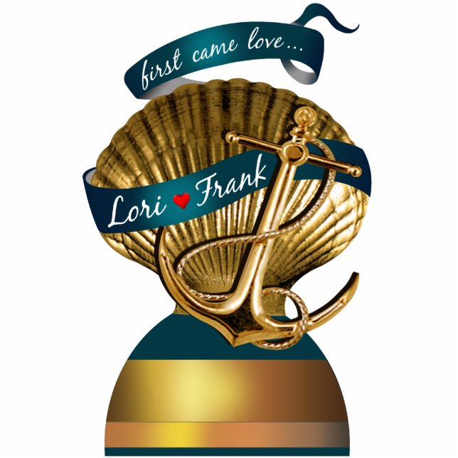 Verankerte Seashell-Hochzeit TRETEN, die mit MIR Freistehende Fotoskulptur (Vorne)