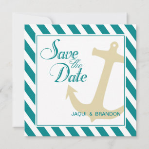 Verankerung auf Streifen Save the Date   aquamarin