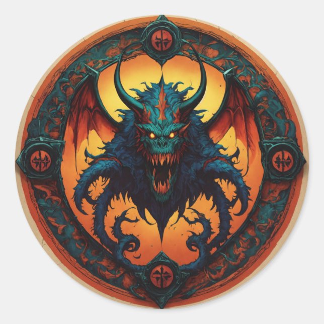 Veranschaulichen Sie ein leistungsfähiges Begleite Runder Aufkleber (Vorderseite)