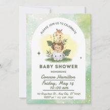 Veranschaulichende süße Tiere Baby Shower Einladun