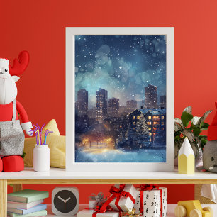 Veranschaulichendes New York City in der Schneenac Fotodruck