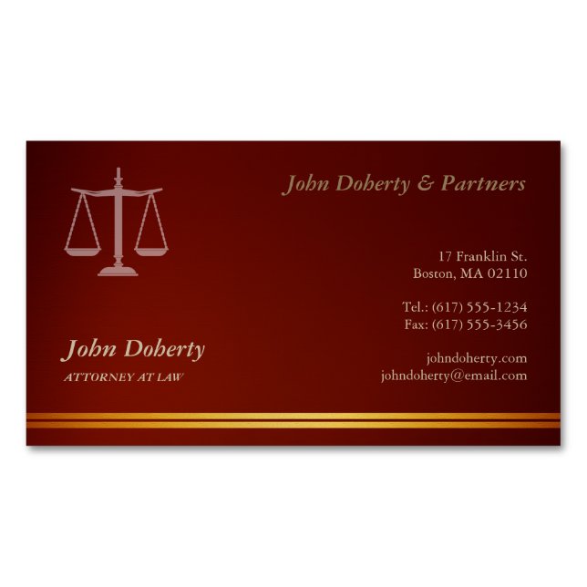 VERANSTALTER AUF RECHT | Elegant Red Magnetische Visitenkarte (Vorderseite)