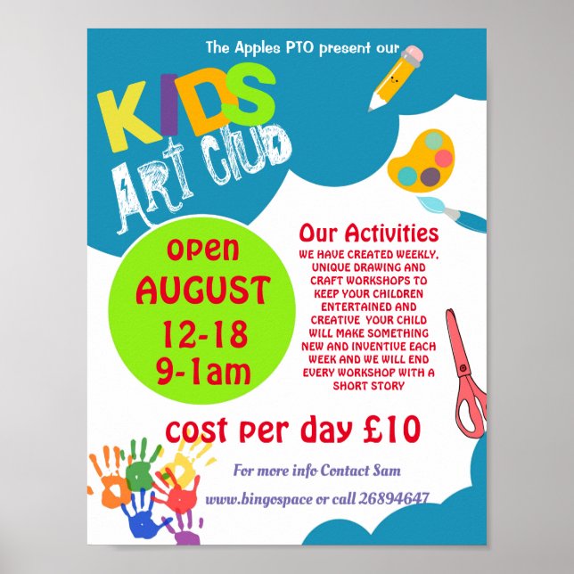 Veranstaltung im Art Club Poster (Vorne)