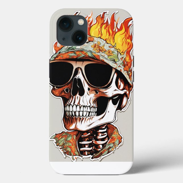 Veranstaltung "Skull and Flames Rock and Roll" Case-Mate iPhone Hülle (Rückseite)