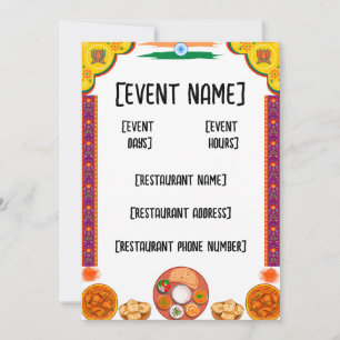 Veranstaltung und Eröffnung des indischen Restaura Einladung