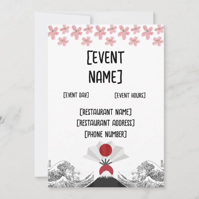 Veranstaltung und Eröffnung eines japanischen Sush Einladung (Vorderseite)