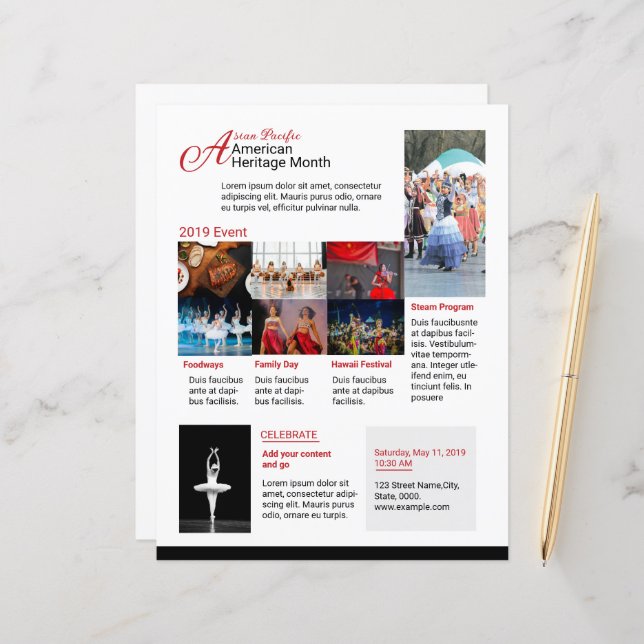 Veranstaltung zum asiatisch-pazifischen Kulturerbe (Vorderseite/Rückseite Beispiel)