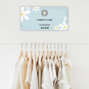 Veranstaltung zum Retro Pastel Blue White Daisy Bu Banner