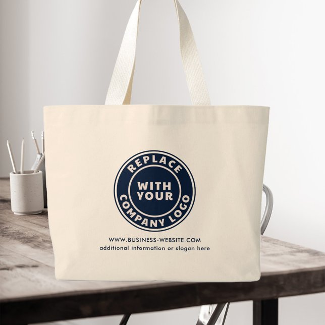 Veranstaltungen für Unternehmen und Markenzeichen  Jumbo Stoffbeutel (Custom Tote Bag with Business Logo with Website URL)