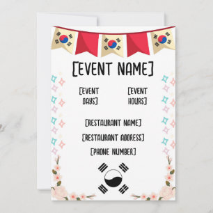 Veranstaltungen und Einweihung im koreanischen Res Einladung