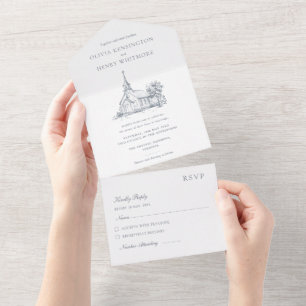 Veranstaltungs-Skizze Kirchliche Hochzeit All In One Einladung