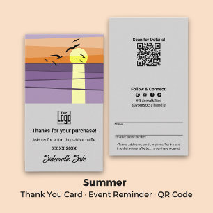 Veranstaltungserinnerung · QR-Code · Sommer Danke Visitenkarte