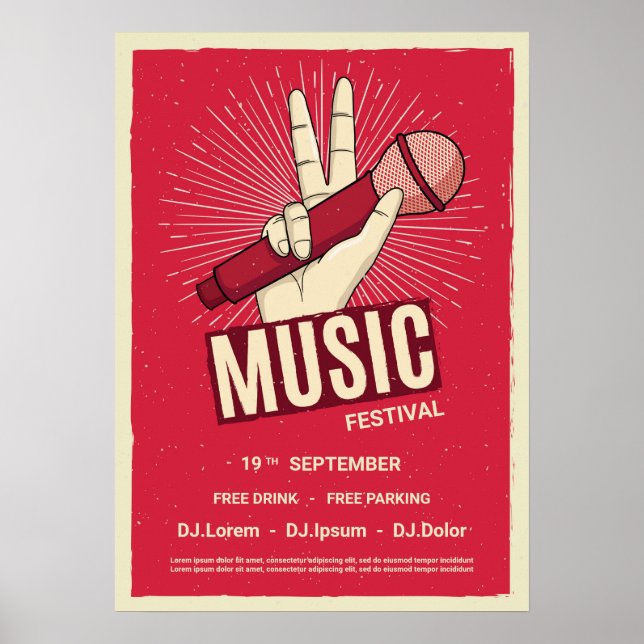 Veranstaltungshinweis für das Retro-Musikkonzert P Poster (Vorne)