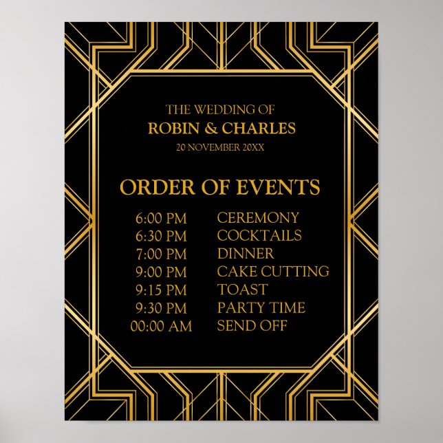 Veranstaltungskalender | Gatsby Art Deco Poster (Vorne)