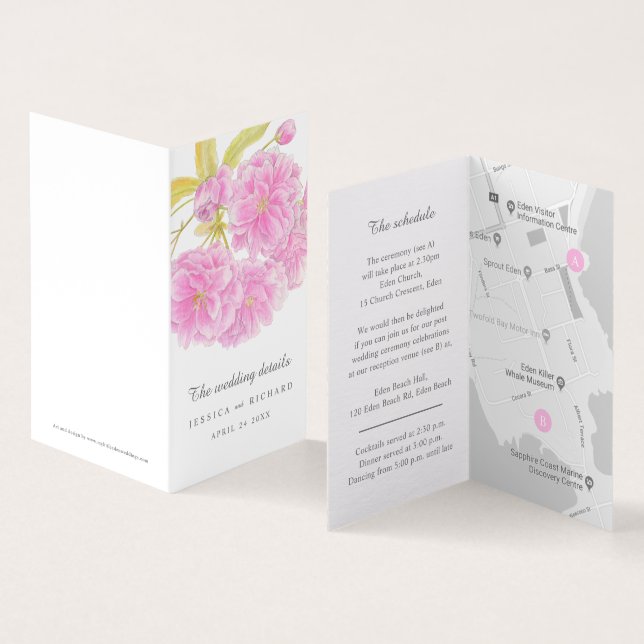 Veranstaltungskalender und -plan für Hochzeitspazi (Innenseite und Außenseite)