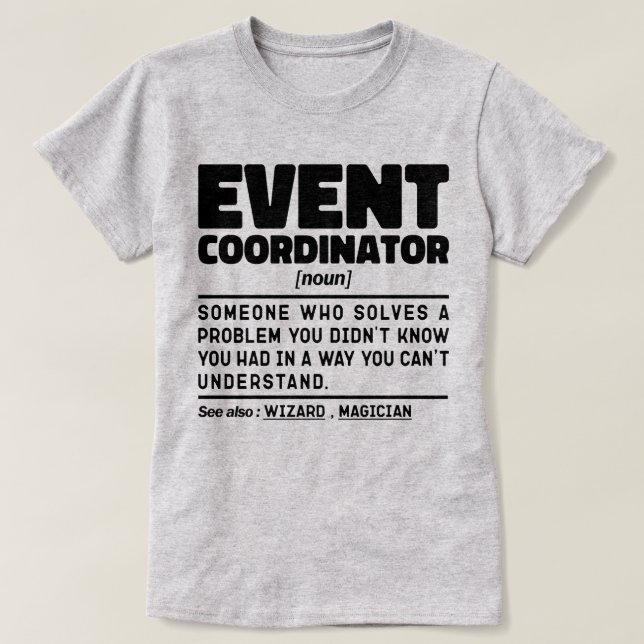 Veranstaltungskoordinator Noun Wedding Party Plann T-Shirt (Design vorne)