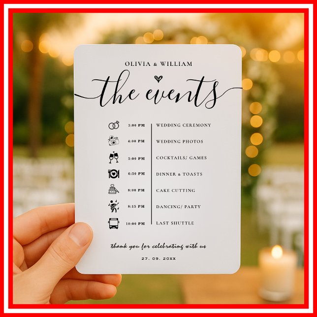 Veranstaltungsorden Elegantes Hochzeitsprogramm Einladung (Von Creator hochgeladen)