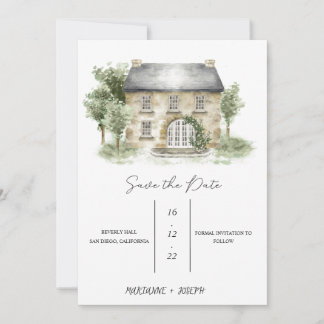 VERANSTALTUNGSORT-GEMÄLDE SAVE THE DATE EINLADUNG