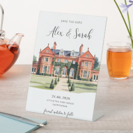 Veranstaltungsort Save the Date Card Hochzeitsort Sockelschild