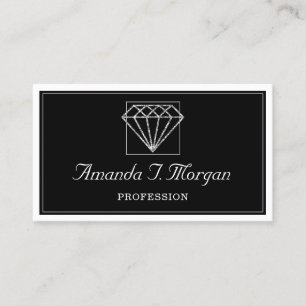 Veranstaltungsplaner Diamond Schwarz-weiß Visitenkarte