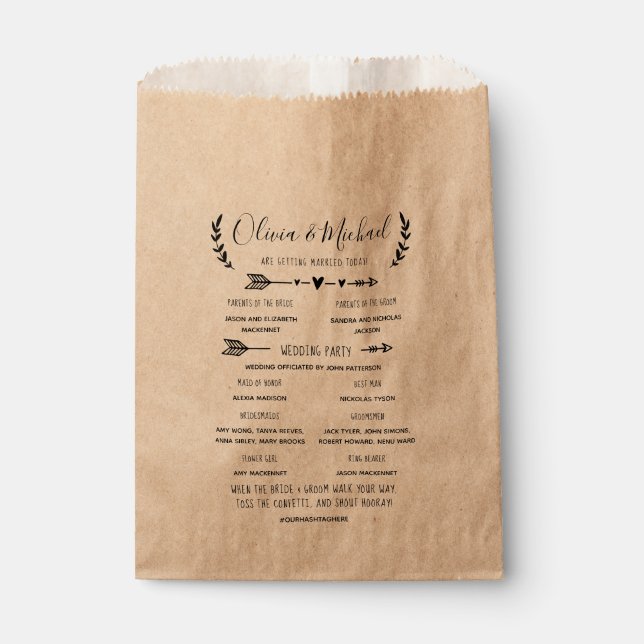 Veranstaltungsprogramm Confetti Geschenktütchen (Vorderseite)