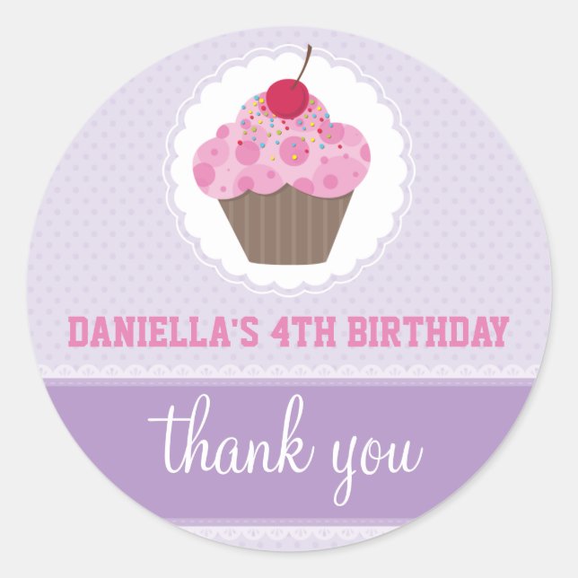 VERANSTALTUNGSSTÜCK :: Cupcake 4 Runder Aufkleber (Vorderseite)