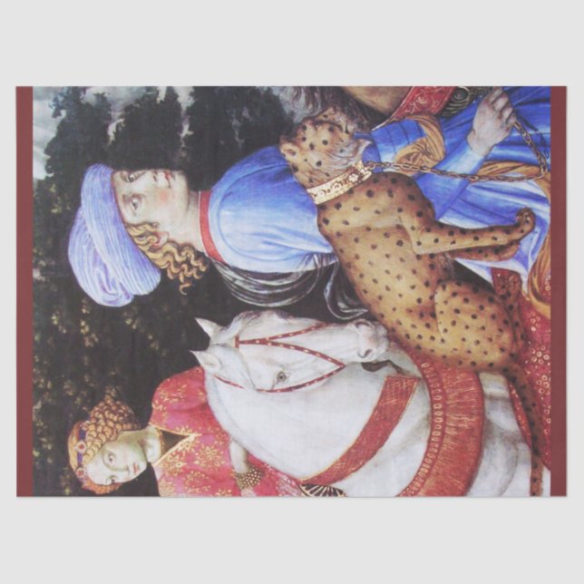 Verarbeitung von Magus Melchior, Pferdereiter, Wil Seidenpapier (Vorderseite)