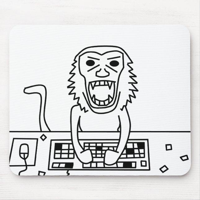 Verärgerte AffeMausunterlage Mousepad (Vorne)