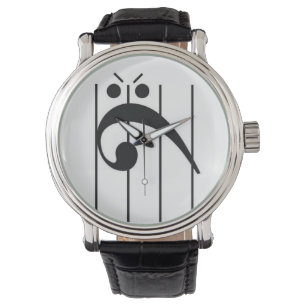 Verärgerte Bassschlüssel-Uhr Armbanduhr