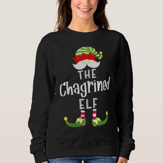 Verärgerte Elfengruppe Weihnachts-Pyjama-Party Sweatshirt (Vorderseite)