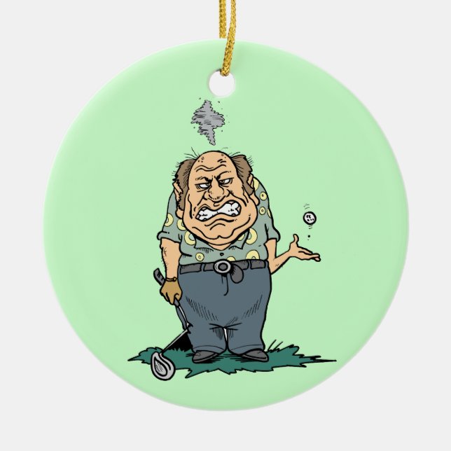 Verärgerte Golfspieler-T - Shirts und Geschenke Keramikornament (Vorne)