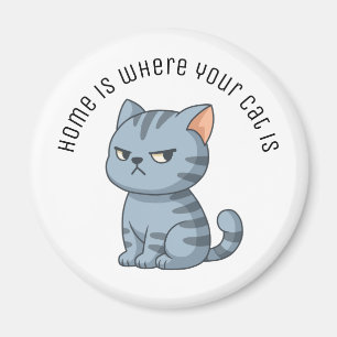 Verärgerte Graue Tabby-Katze Benutzerdefinierter T Magnet