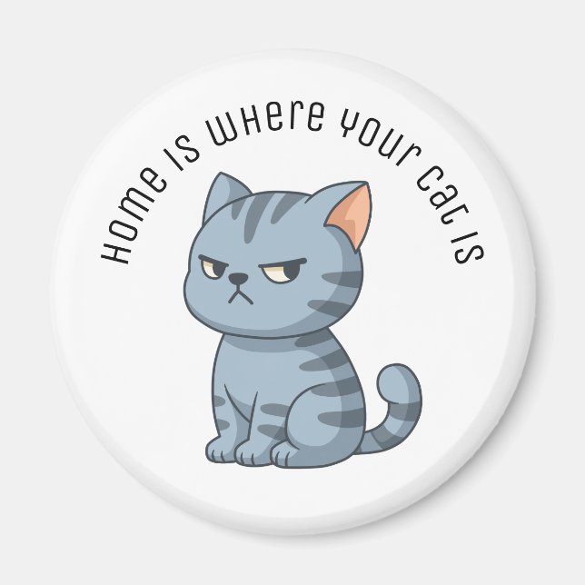 Verärgerte Graue Tabby-Katze Benutzerdefinierter T Magnet (Vorne)