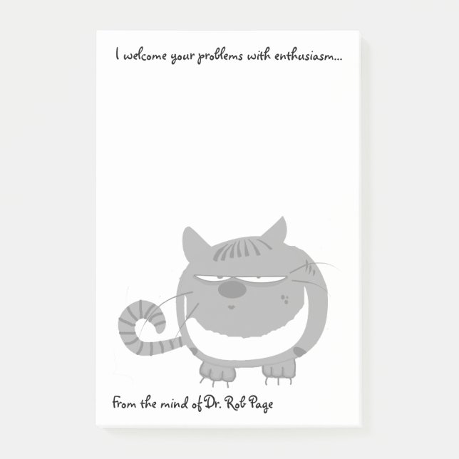 Verärgerte Katze "ich begrüße Ihre Problem-" Post-it Klebezettel (Vorderseite)
