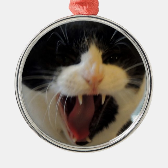 Verärgerte Katze Ornament Aus Metall (Vorne)