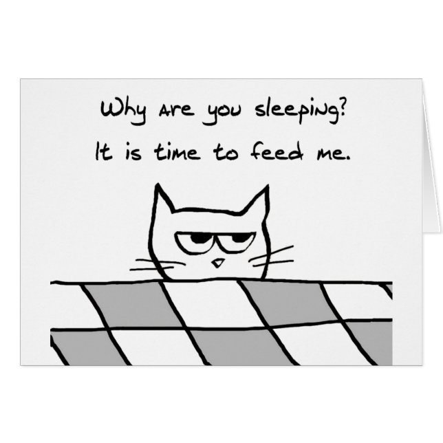 Verärgerte Katze will Sie aus Bett heraus (Vorderseite (Horizontal))