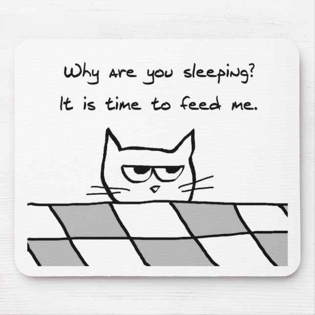 Verärgerte Katze will Sie aus Bett heraus Mousepad (Vorne)