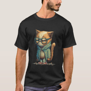 Verärgerte Katze, wütende Katze mit Brille Grafik T-Shirt