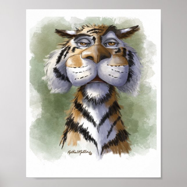 Verärgerte Tiger Cartoon Poster (Vorne)