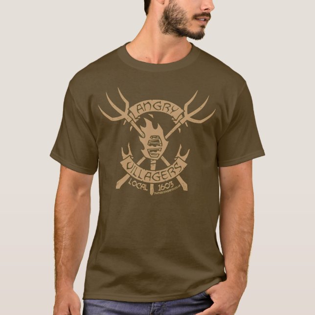 Verärgerter Dorfbewohner-T - Shirt (TAN/Brown) (Vorderseite)