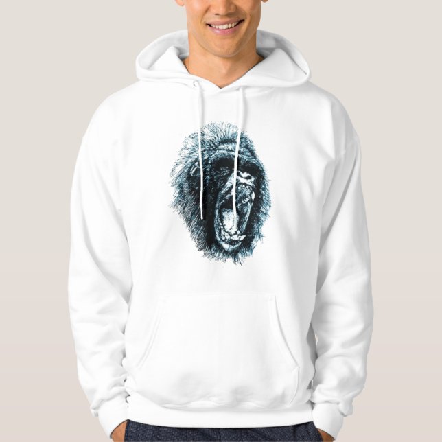 verärgerter Gorilla Hoodie (Vorderseite)