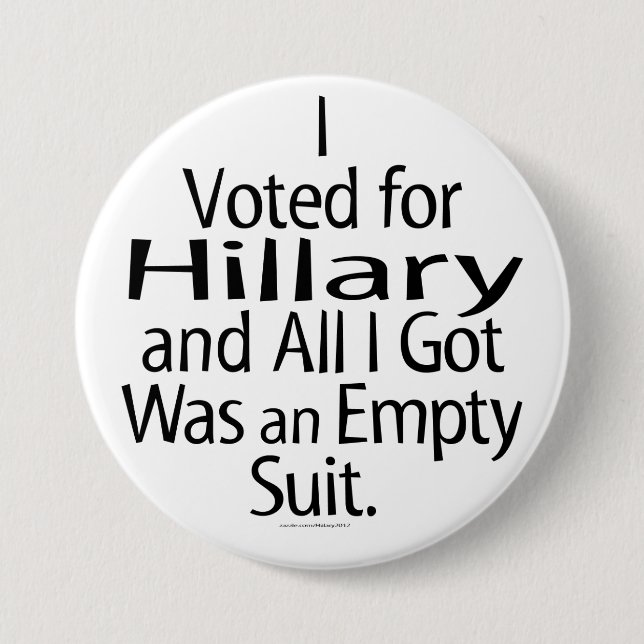 Verärgerter Hillary-Anhänger Button (Vorderseite)